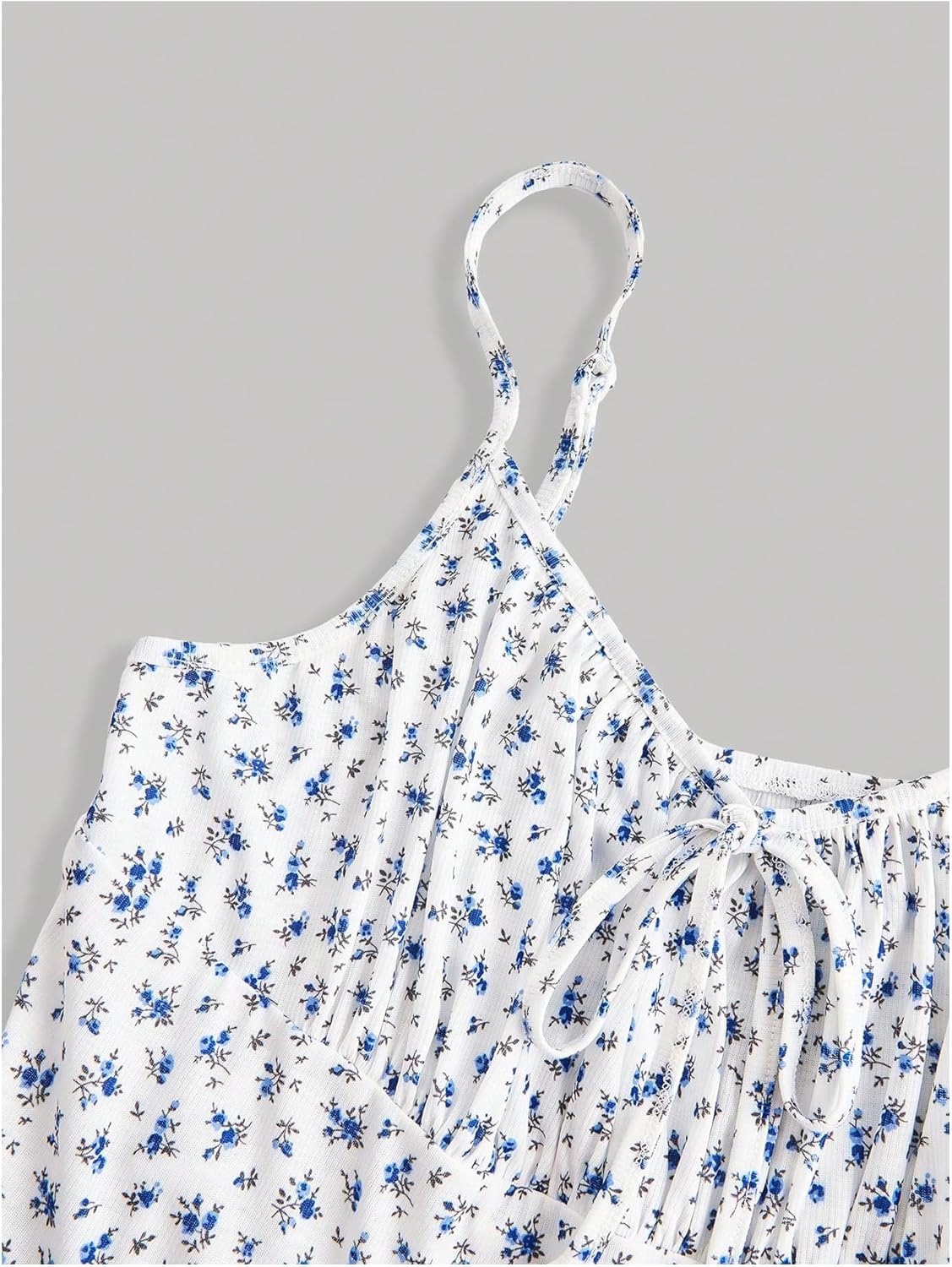 Women's Plus Size Floral Cami Dress Bow Tie Knot Sleeveless A Line Flared Dresses - Image 5