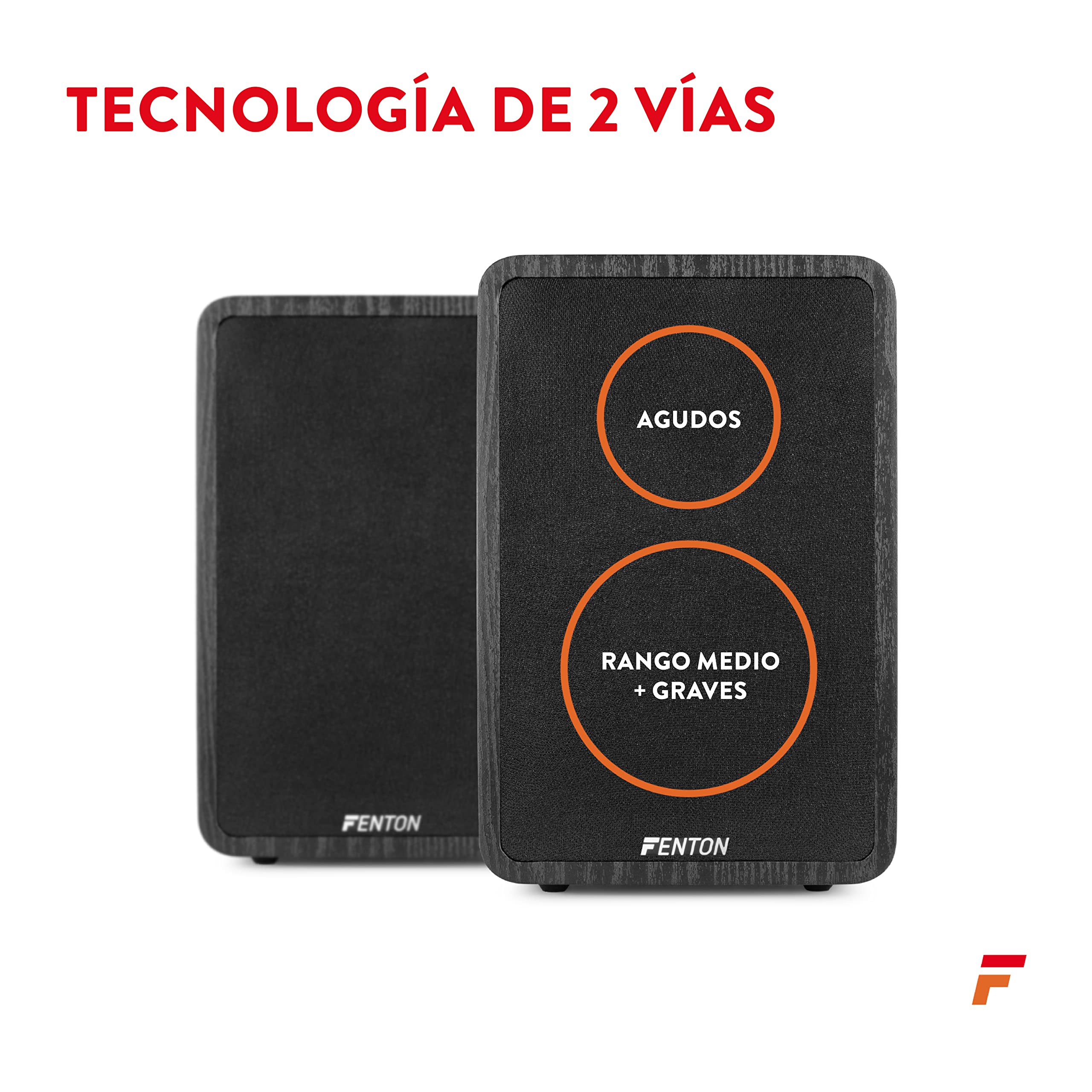 Fenton SHFB65 - Conjunto de Altavoces pasivos de estantería de 6,5 Pulgadas, 200 vatios, woofer de 6,5", Tweeter de 3", pies de Goma Antideslizantes, terminales de Tornillo, Ideal para HiFi estéreo