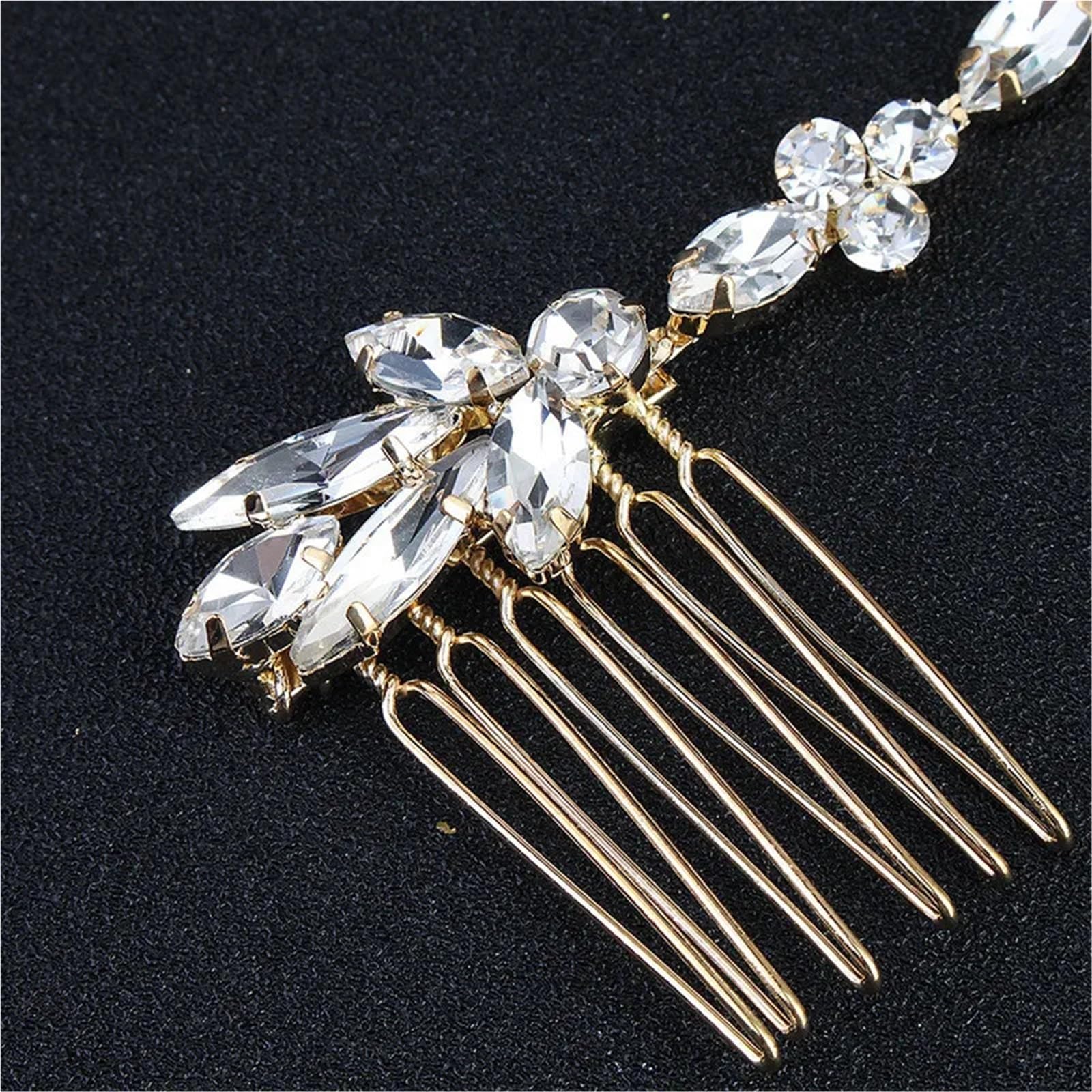 2 stücke Hochzeit Lange Haar Kämme Kristall Biegsamen Braut Haar Schmuck Zubehör Frauen Haarnadeln Haarteile Für Hochzeit，Party(Silver)