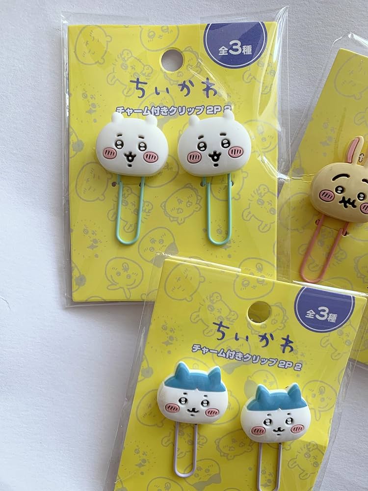 Amazon | ちいかわ チャーム付きクリップ 3種 コンプリート3個