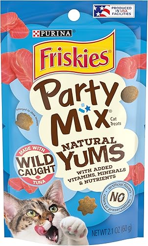 Miniatura 8 de Friskies Party Mix Natural YUMS - Recompensas naturales para gatos adultos de 20 onzas y 30 onzas. Contenedores