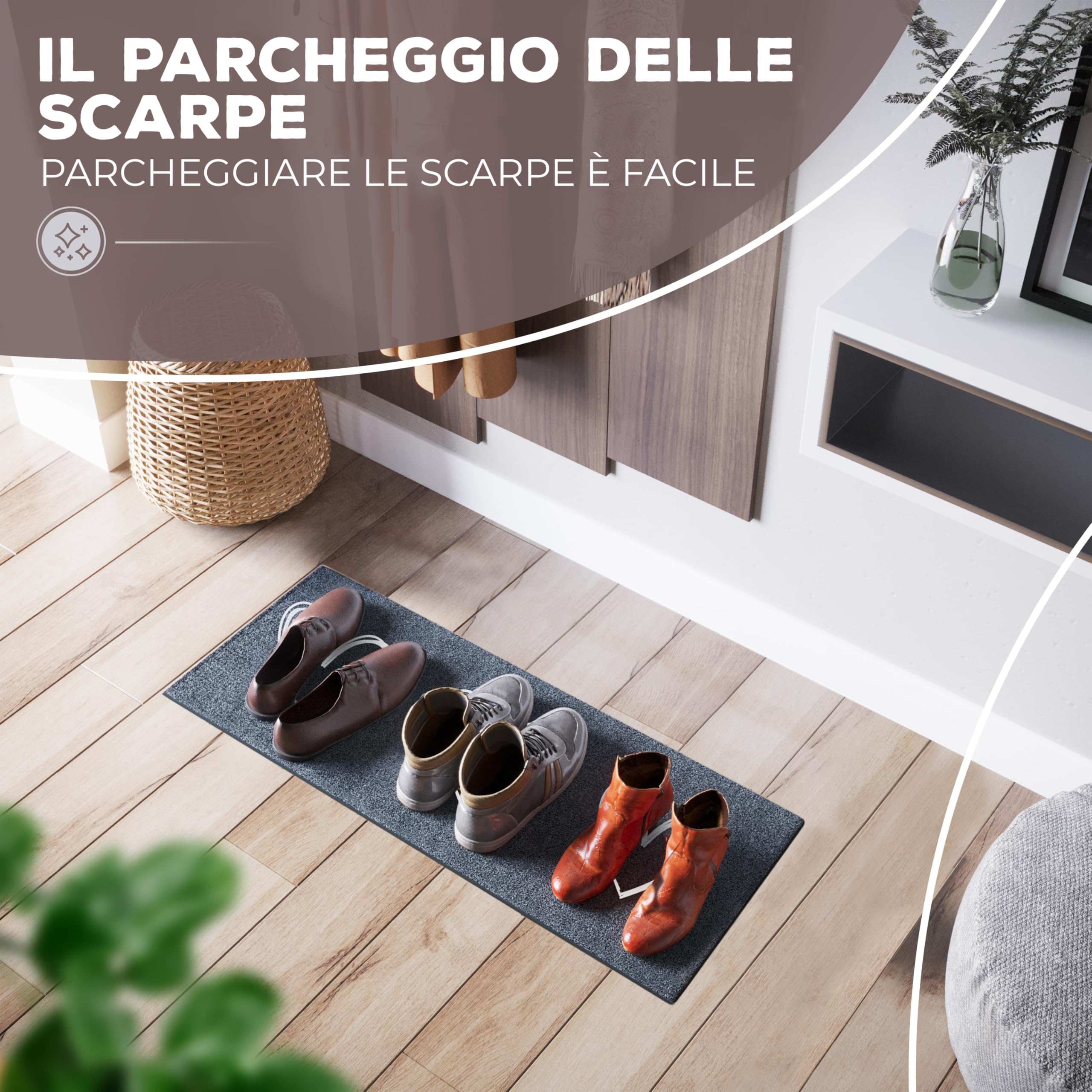 ElbFuchs® Zerbino 75 x 30 cm con cuori [extra antiscivolo e adatto per lavatrici] Zerbino per esterni e interni, zerbino | Zerbino | Parcheggio scarpe