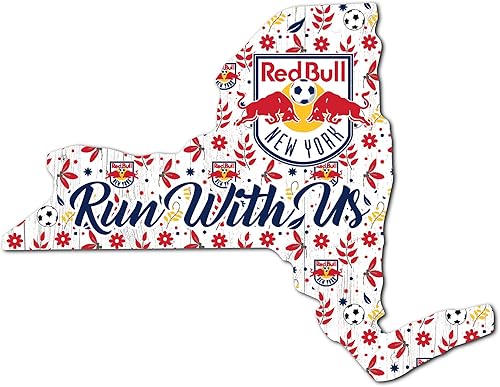 Fan Creations MLS New York Red Bulls - Letrero de estado floral unisex de New York Redbulls, color del equipo, 12 pulgadas