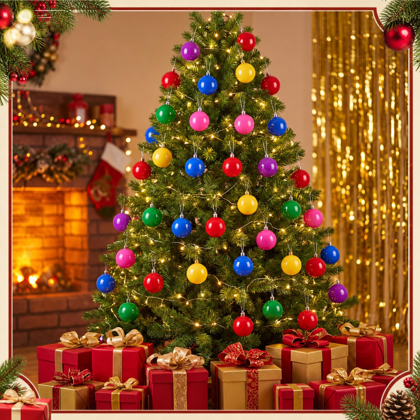Bbto 36 pezzi 6,1 cm ornamenti a sfera di Natale in plastica lucida