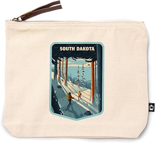 Lantern Press South Dakota, Better on Foot, Snowshoeing, 100% Cotton Zipper Pouch, Travel Accessory, Go Bag