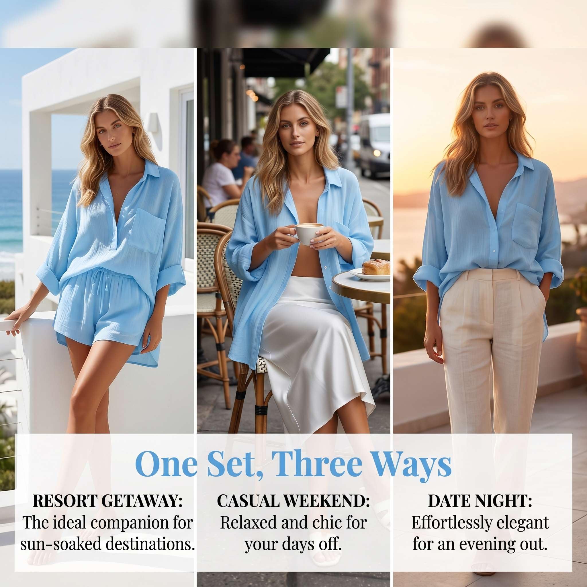 Générique Ensemble 2 Pièces Tenue Été Femme Coton et Lin Raffiné et Sophistiqué Vaporeux Short et Haut Fluide Loungewear Vacances Plage Naturel Pyjama Survêtement Urbain avec Poches Grande Taille