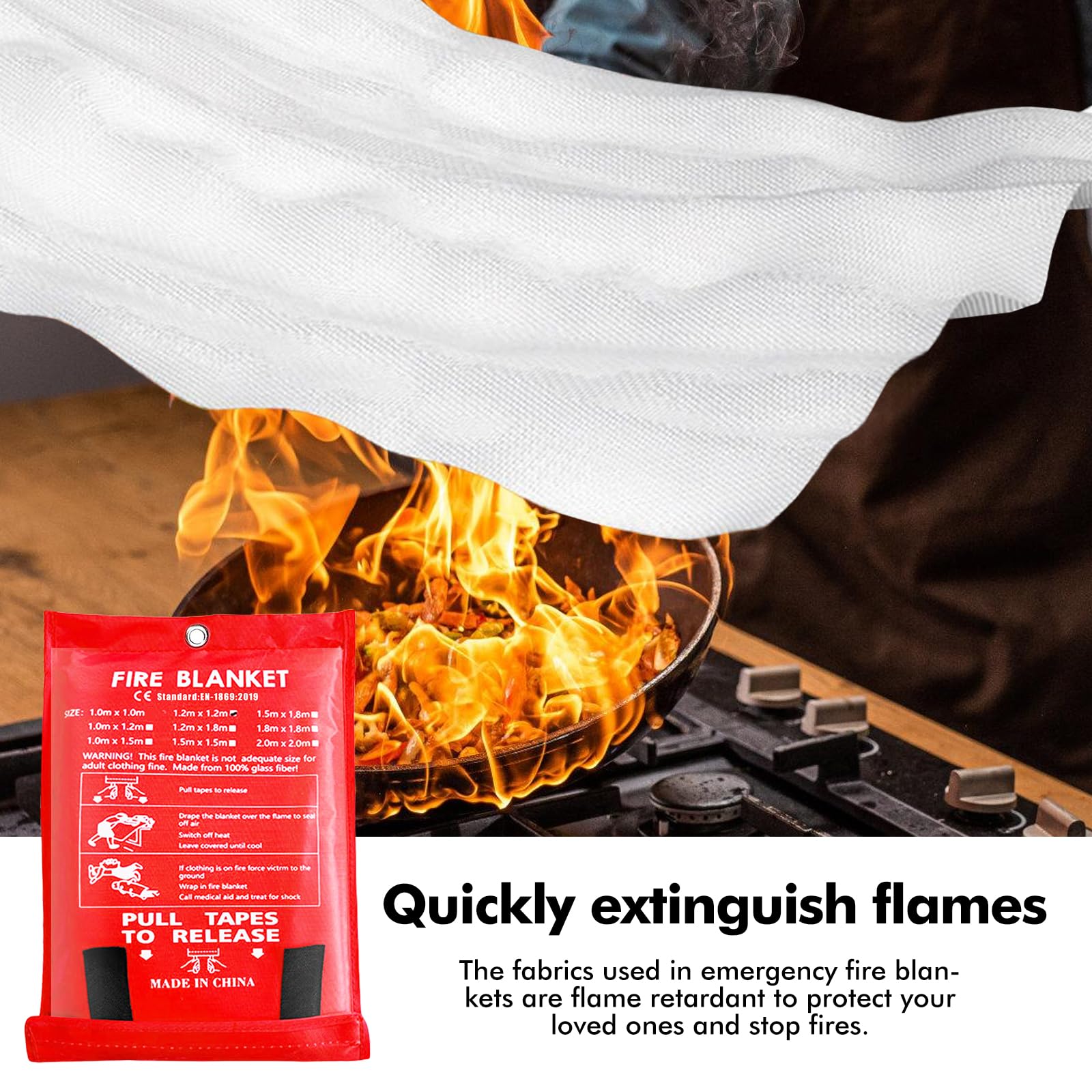 Couverture Anti-Feu,1.5 * 1.5m Couvertures Anti-Feu,Couverture