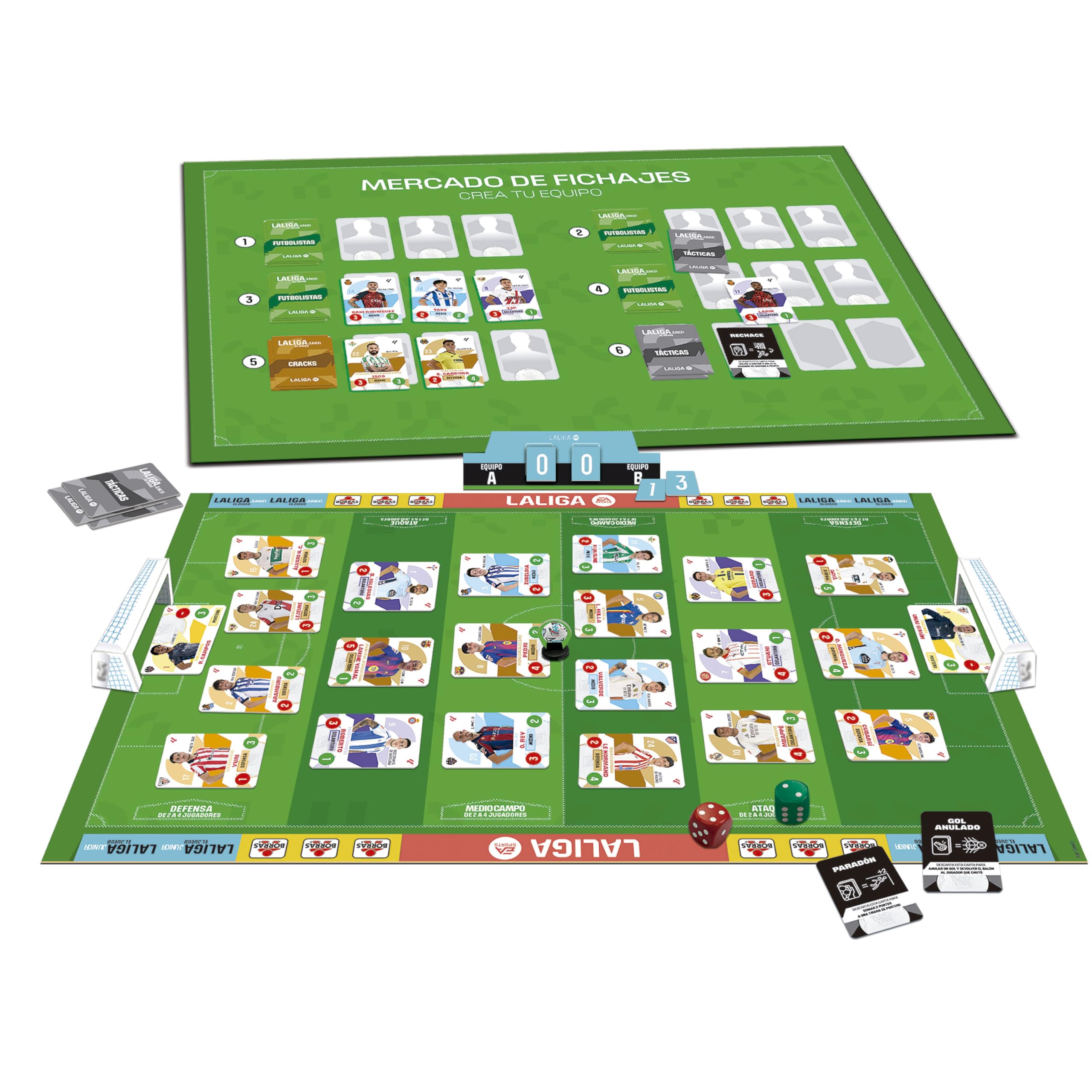 Borras - Il Gioco LALIGA Junior Versione 2025/26, Gioco da tavolo Strategia per ragazzi e ragazze Amanti del calcio. A partire da 6 anni. Voci da 30' (20441)