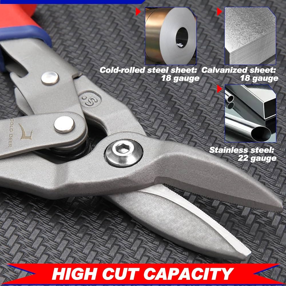 Amazon | GOLD DEER 金切鋏 倍力型 ミニ 直刃 切断刃付 溝付 倍