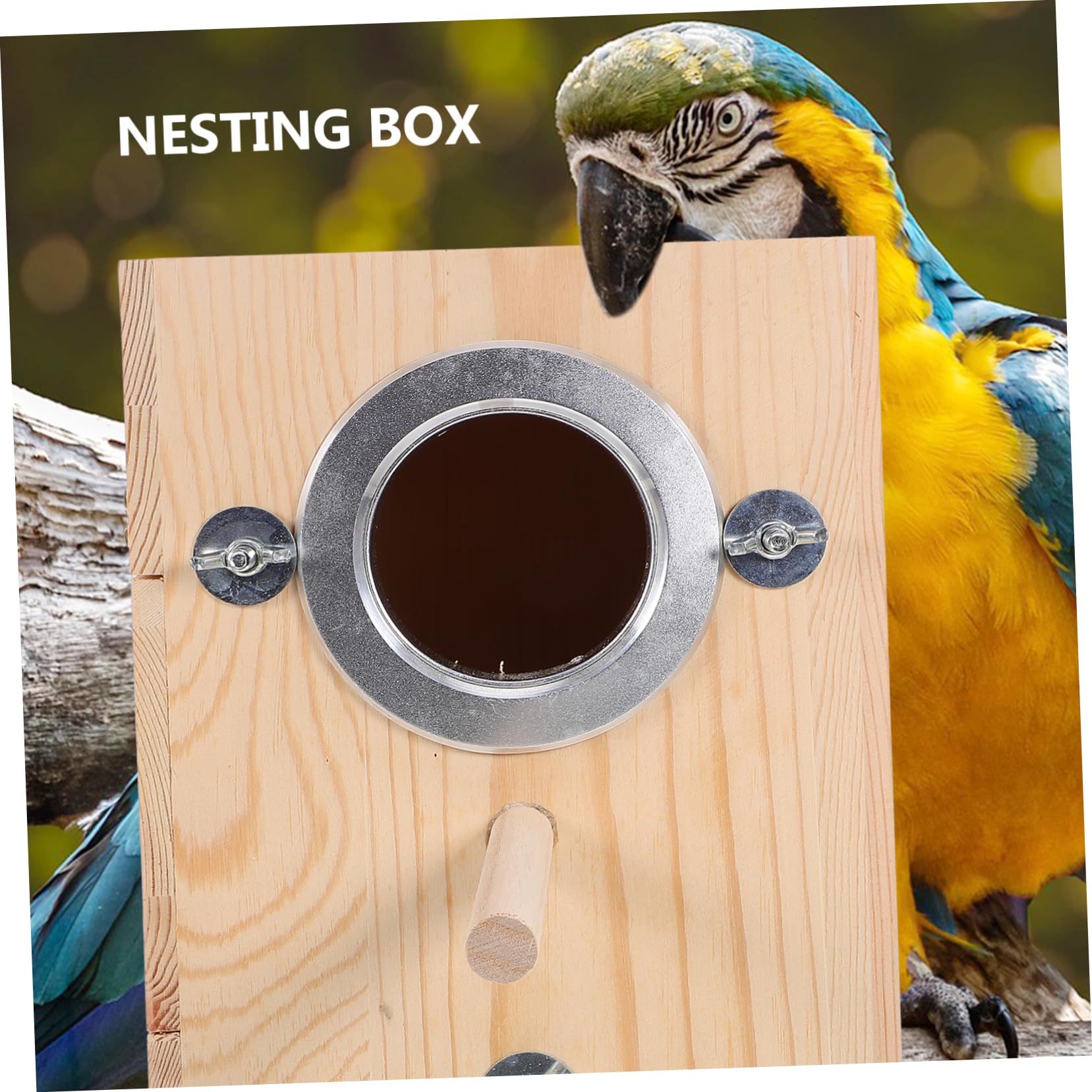 Cassa per Nidificazione Legno per Parakeet Casa Legno per Uccelli Nido per Uccelli Accessori per Allevamento