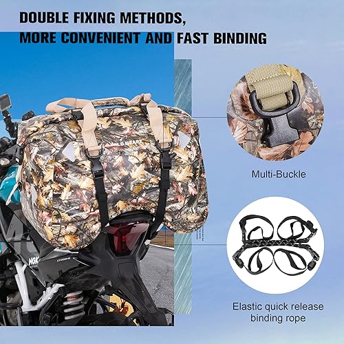 Miniatura 5 de WILD HEART Bolsa de cola seca de motocicleta 70L50L con correas de cuerda y bolsillo interior PVC impermeable 500D para viajes, motocicleta y así