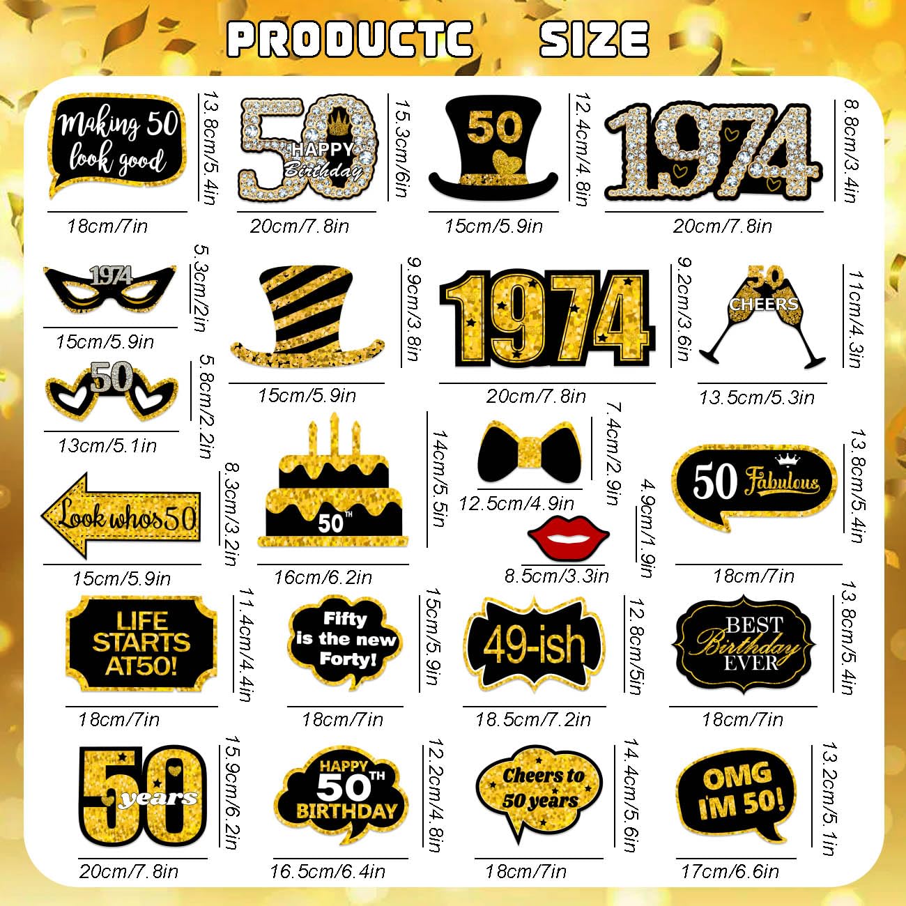 amazon-com-generic-50th-birthday-photo-booth-props-50th-birthday-party-decorations-black-and-gold-happy-50th-birthday-photo-frame-photo-props-birthday-party-supplies-for-men-women-home-kitchen