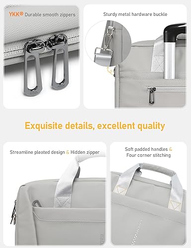 Miniatura 5 de Bolsa de hombro para laptop de 15 a 16 pulgadas, resistente al agua, compatible con MacBook Pro 16, MacBook Air 15 M4, HP, Dell, ASUS Notebook, gris