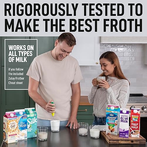 Miniatura 4 de Zulay - Espumador de leche potente, de mano, para hacer espuma para latte, batidor para mezclar bebidas, café, capuchino, frappés, matcha, chocolate