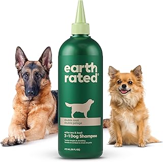 Earth Rated Coat-Specific 3-in-1 Double-Coated Dog & Puppy Shampoo, Conditioner & Deodorizer, Formulated to Tackle Tangles and Shedding, Refreshing White Tea & Basil Scent, 16 oz.