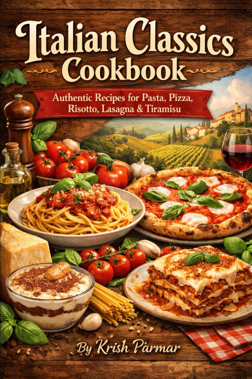 Italian Classics Cookbook: Authentic Recipes for Pasta, Pizza, Risotto, Lasagna & Tiramisu
