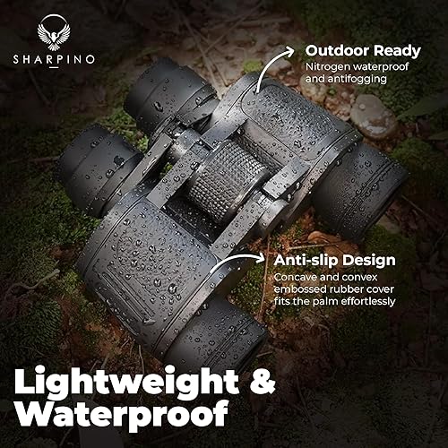 Miniatura 5 de Prismáticos de 10 x 50 para adultos de alta potencia, prismáticos gran angular con lente antirreflectante a prueba de niebla, impermeable, al aire