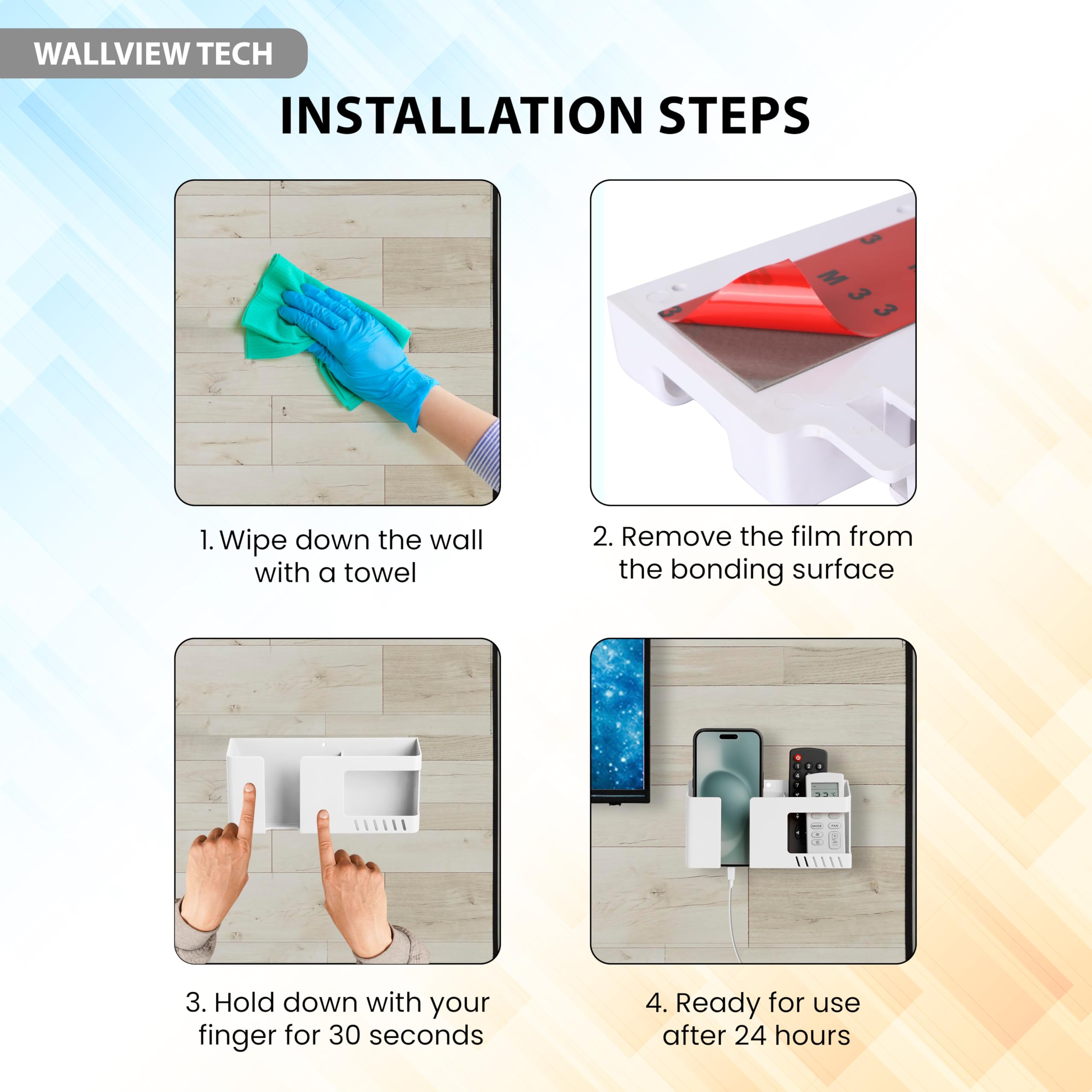 WALLVIEW TECH Wall Mobile Holder Multi-Purpose Mobile Stand for Wall Remote Holder & Mobile Charging Stand,Wall Smartphones Kitchen Organizer Rack Wall Mounted Useful Gadget-(Green) 3