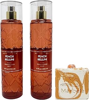 Bath & Body Works Peach Bellini - Pack of Two - Fragrance Mist With a Peach Gardenia Soap.