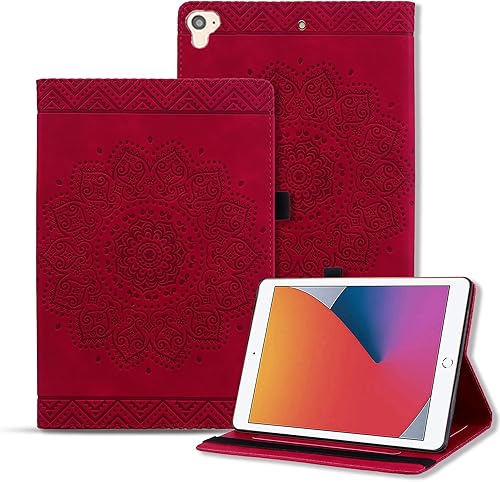 Miniatura 8 de Rosbtib Funda para iPad 9.7 de 65 generación, diseño de mandala en relieve con funda ultra fina y ligera para iPad de 9.7 pulgadas 20182017 - púrpura