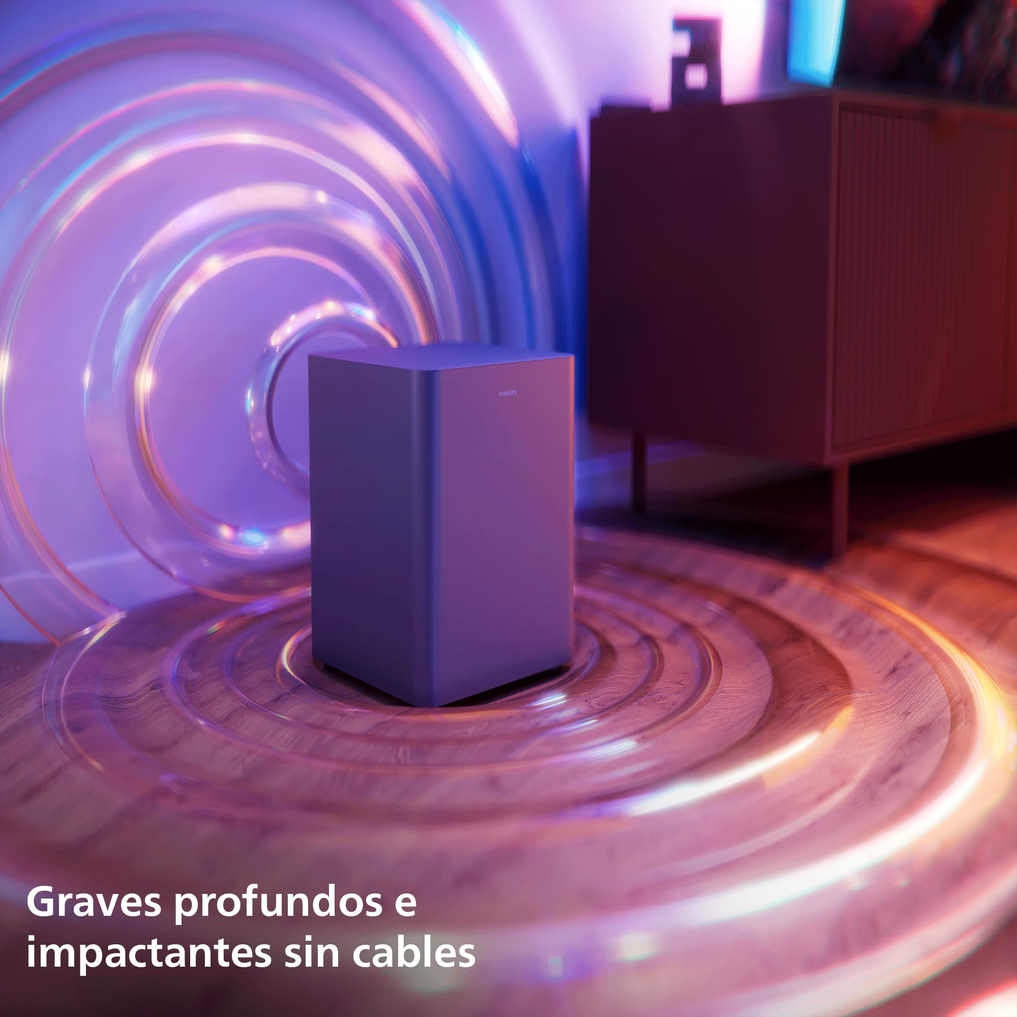 PHILIPS TAB5601 2.1 Barra Sonido con Subwoofer inal., Salida máx. 290W, Dolby Digital Plus, DTS Virtual:X, Sonido IA Intellisound, Bluetooth LE 5.4, HDMI ARC, Entradas ópticas y USB – Gris Metalizado