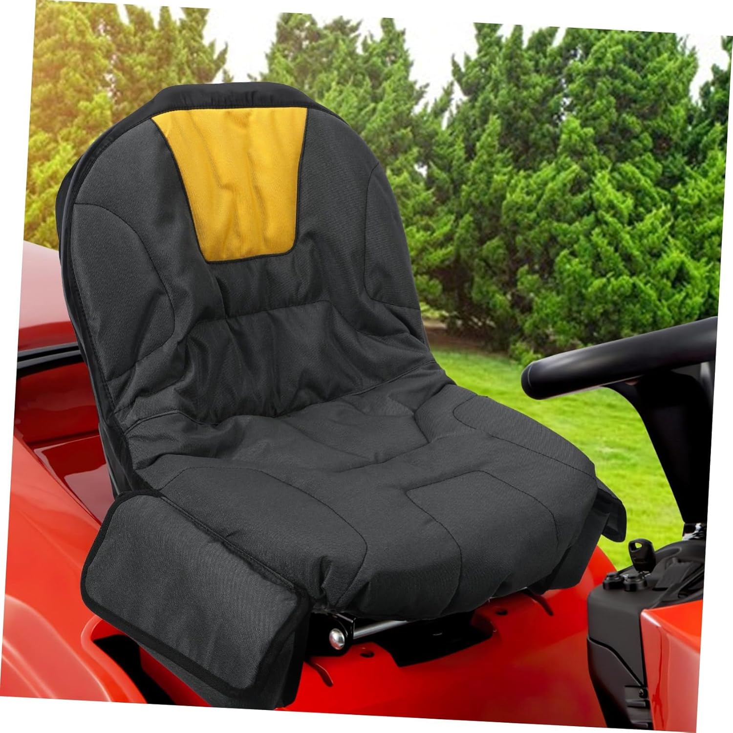 Riding Mower Seat Cover Versatile Tractor Seat Elastic Bottom Side Storage Compatible
