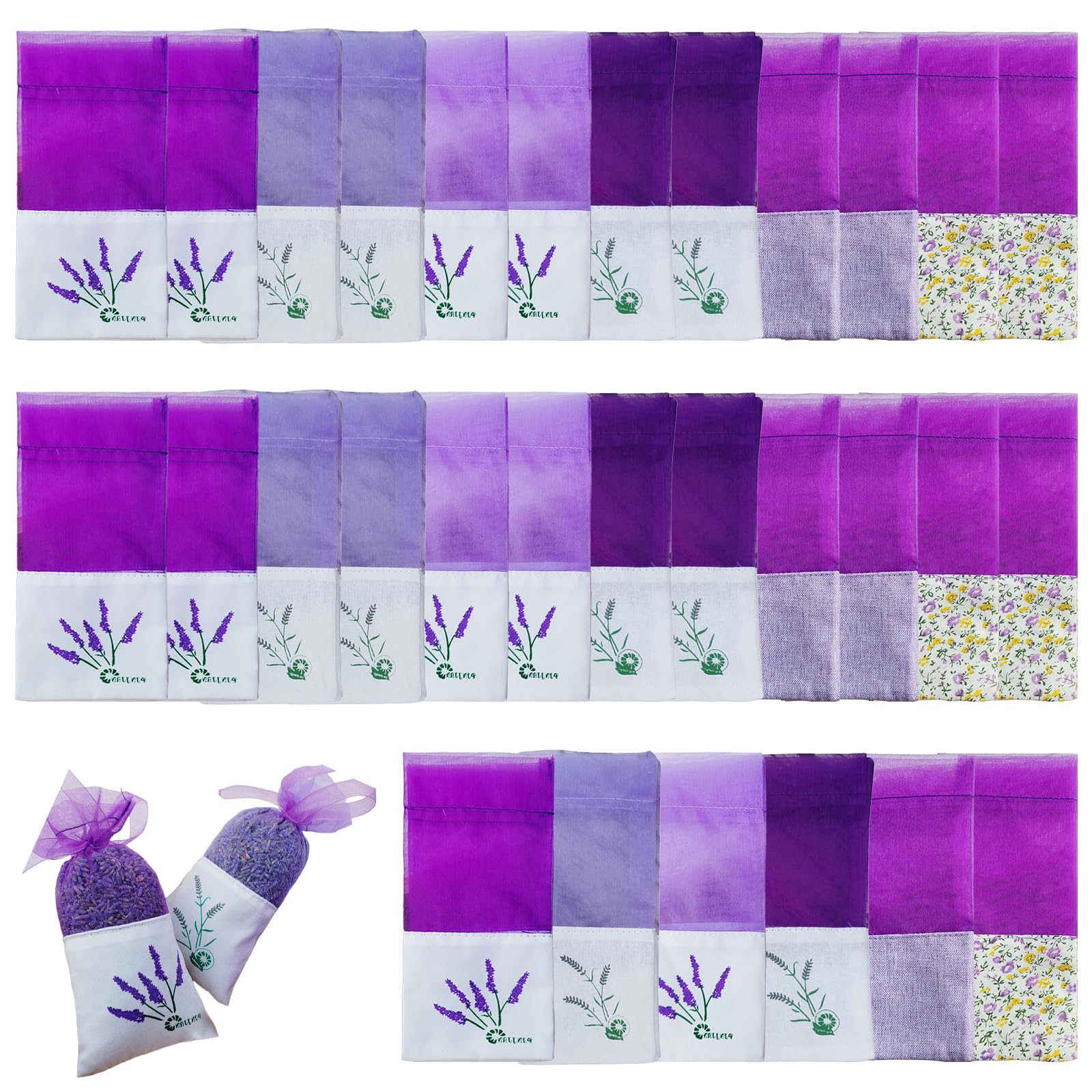 30PCS Refillable Sachet Bags With Cotton Yarn Empty Scented Pouches Lavender For Drawer Wardrobes Storage Empty Fragrances For Drawers