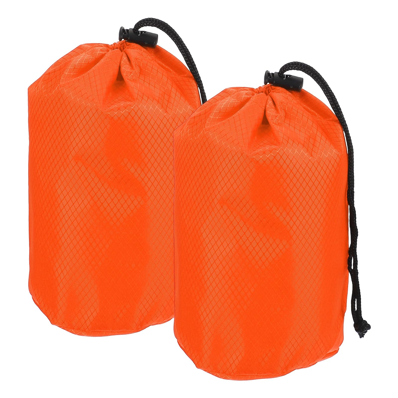 YELARXI Stuff Sack, Waterproof Ditty Bags Storage Sacks Portable Outdoor Ultralight Drawstring Dry Stuff Bag Gear with Toggle 4x8In & 2 Pack & Orange for (Backpacking Camping Hiking)