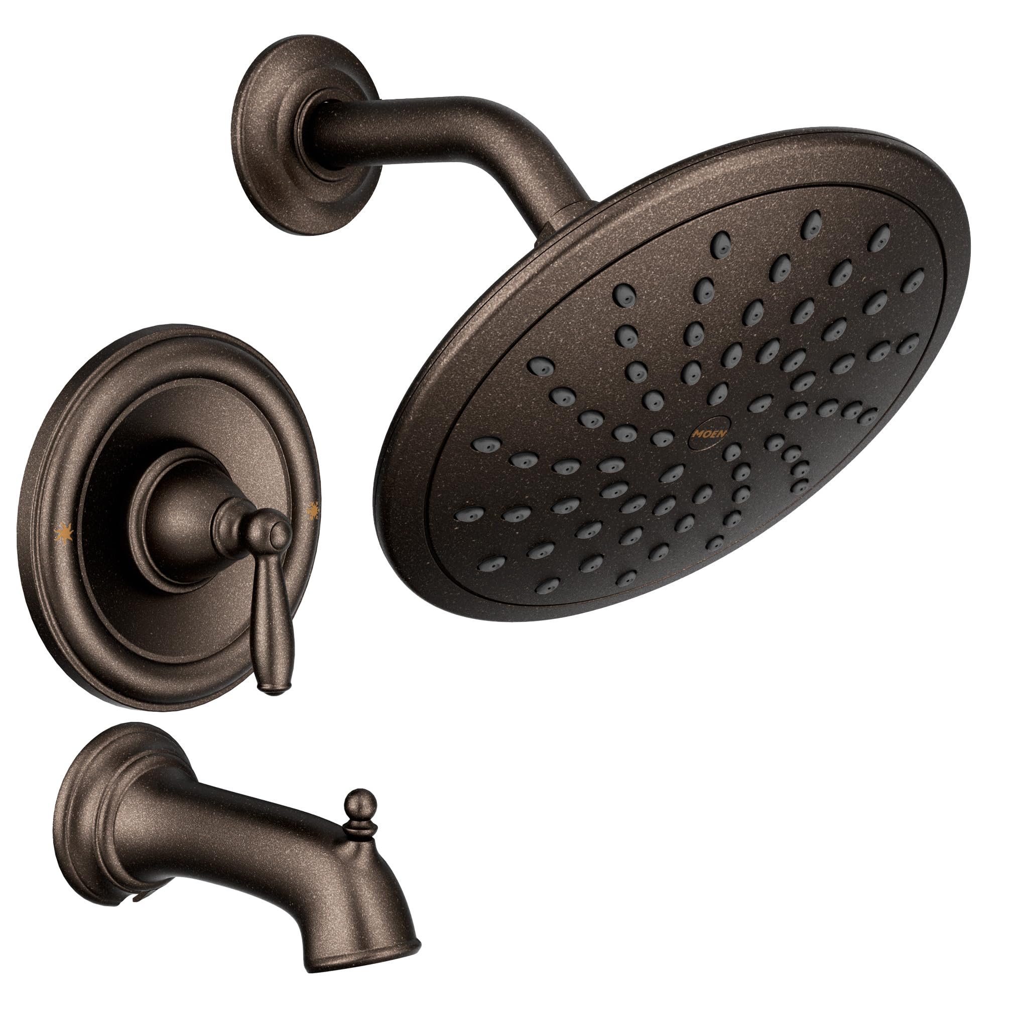 Moen Brantford Oil Rubbed Bronze Posi-Temp Tub and Shower Trim Kit, Including 8-Inch Eco-Performance Rainshower, Shower Lever, and Tub Spout, Valve Required, T2253EPORB