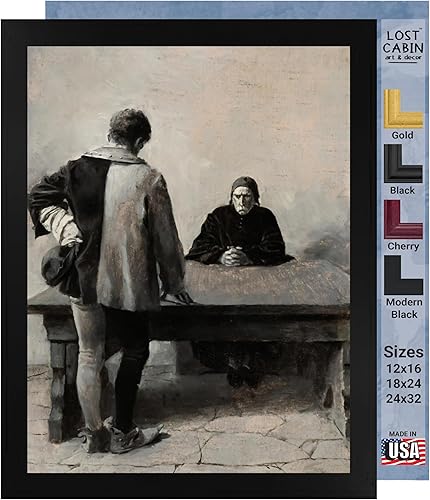 Lost Cabin Squire 1892 by Howard Pyle  Print in Gold Beveled Frame  Fine Artwork Painting Reproduction  Framed Wall Art Decor Poster Gift  Image
