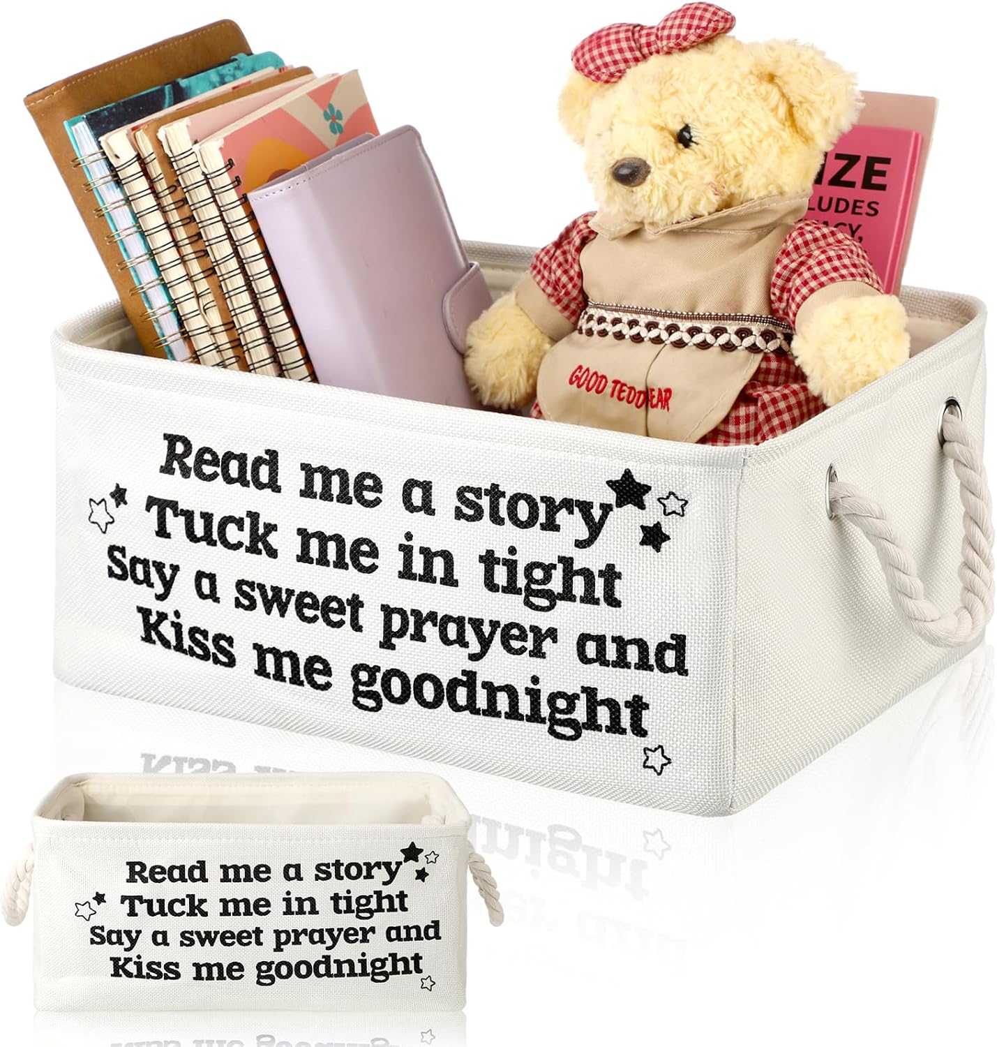 Marsui Book Lover Gifts It's a Good Day to Read Book Storage Basket to Be Read List Storage Bin Bookish Accessories Bookworm Gift for Club Members Student Teacher Reading Accessories