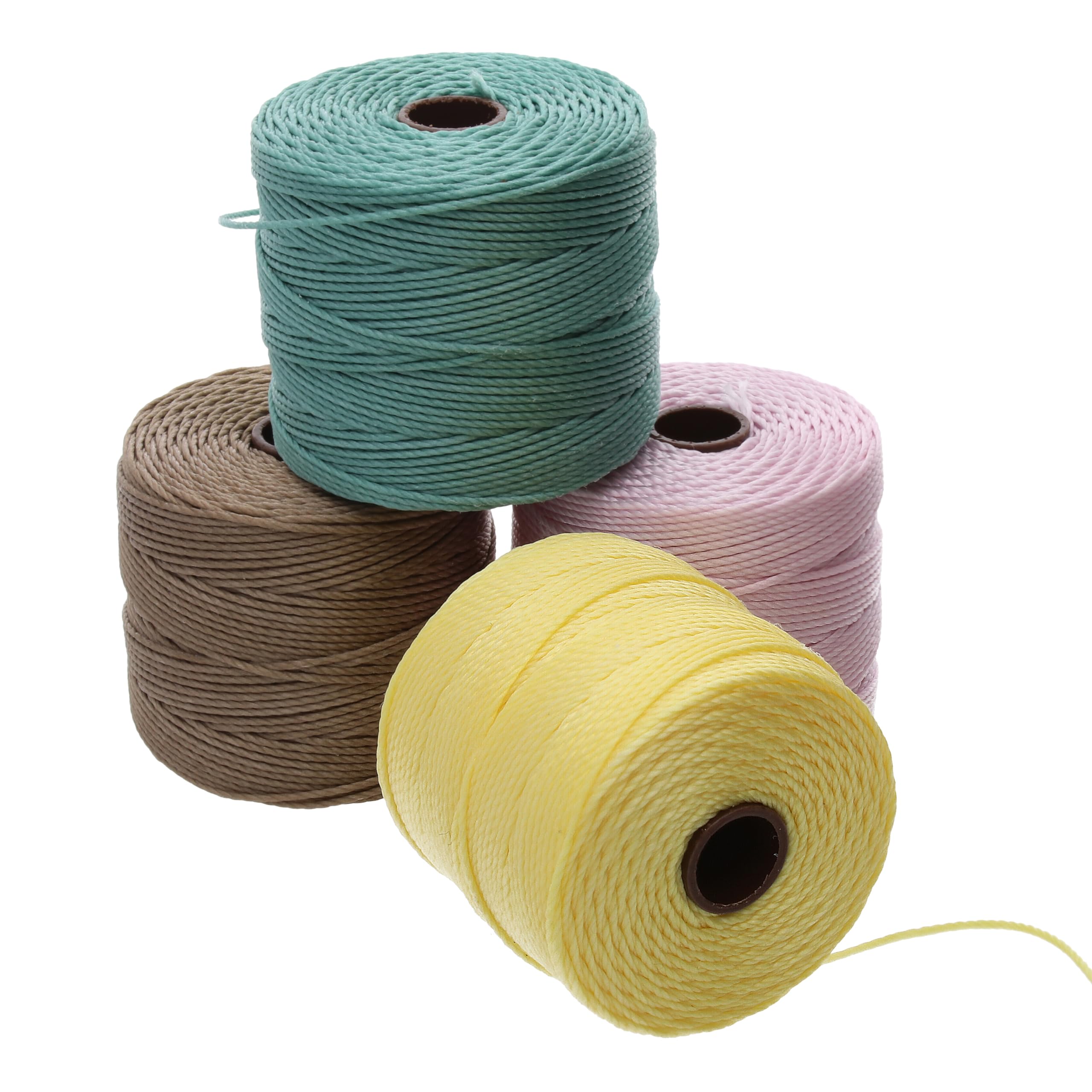 The Beadsmith S-Lon # 18 - Filo di nylon Sorbet Mix - Tex210 Cord, diametro 5 mm, confezione da 4 bobine da 70 m - per infilare perline, uncinetto, gioielli micro-macramè e progetti kumihimo