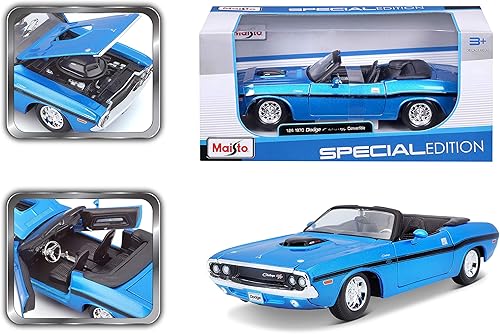 Miniatura 9 de Maisto Dodge Challenger RT Convertible Diecast Vehículo a escala 124 los colores pueden variar