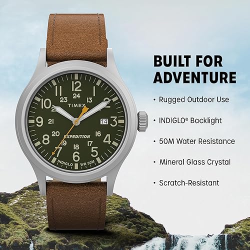 Miniatura 6 de Timex Men's Expedition Scout 40mm Watch Leather Strap