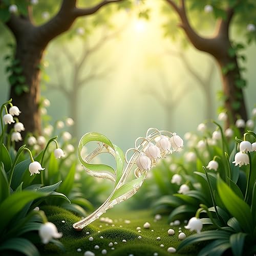 Miniatura 9 de Flor elegante lirio de valle garra de pelo tiburón clip mujeres encanto desgaste captura flor metal horquilla rama hada clips