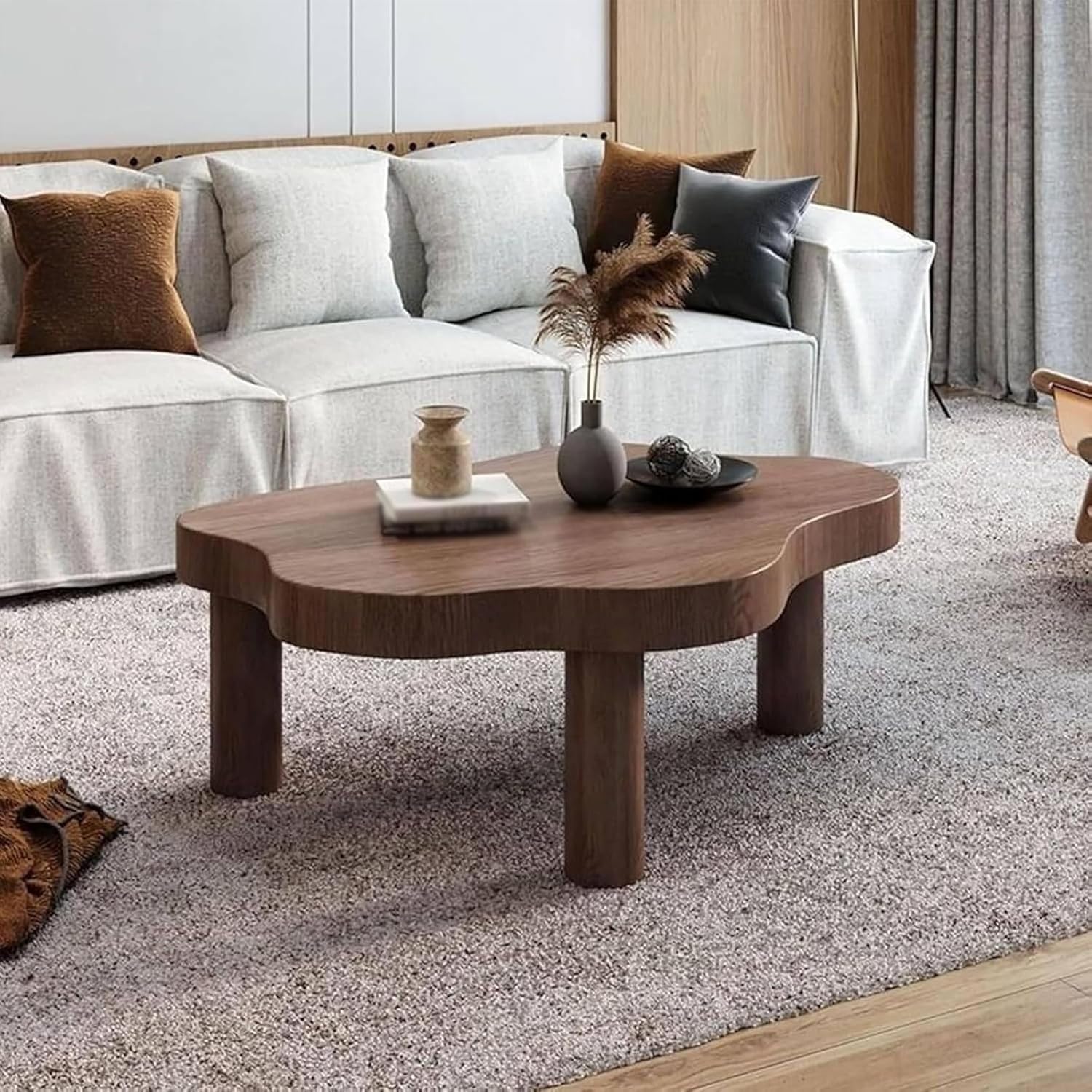 SXZenSpace Cloud shaped coffee tables, low table, cloud table,for living room, irregular modern wooden side table