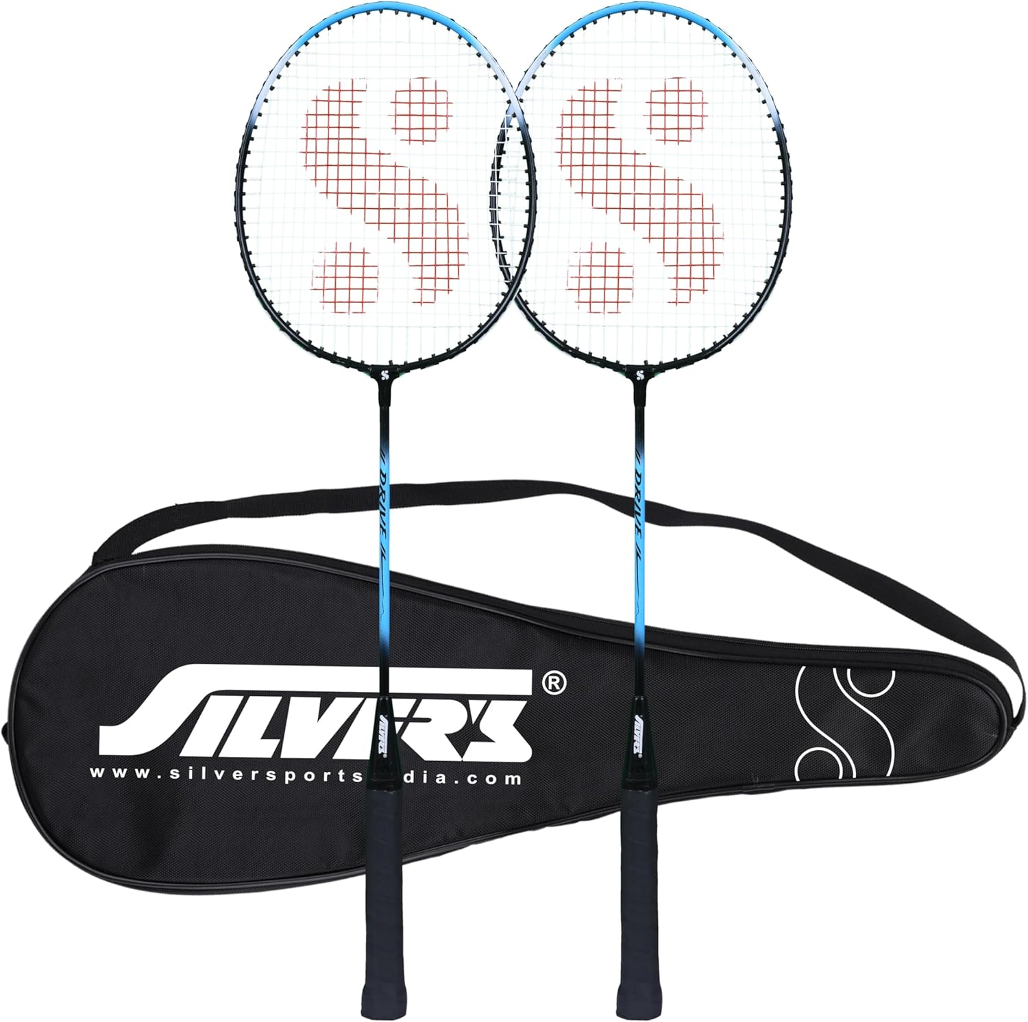 Silver's Drive Badminton Kit (2 Racquets with Full Cover)(Blue/Black)