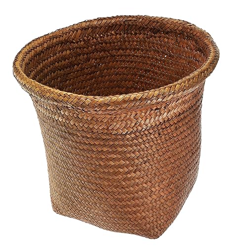 Miniatura 9 de Cesta de almacenamiento tejida de basura, cesta de almacenamiento grande, cestas de paja, cestas de paja, bote de basura para baño, cesta para