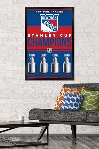 Miniatura 2 de Trends International NHL New York Rangers - Póster de pared de Champions 23, 22.37 x 34.00 pulgadas, versión enmarcada en negro