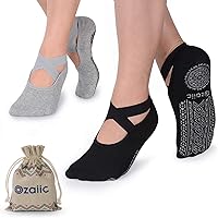 Vista 1 de Ozaiic - Calcetines de yoga para mujer con correas y agarres antideslizantes, ideales para pilates, Pure Barre, ballet, danza y entrenamiento