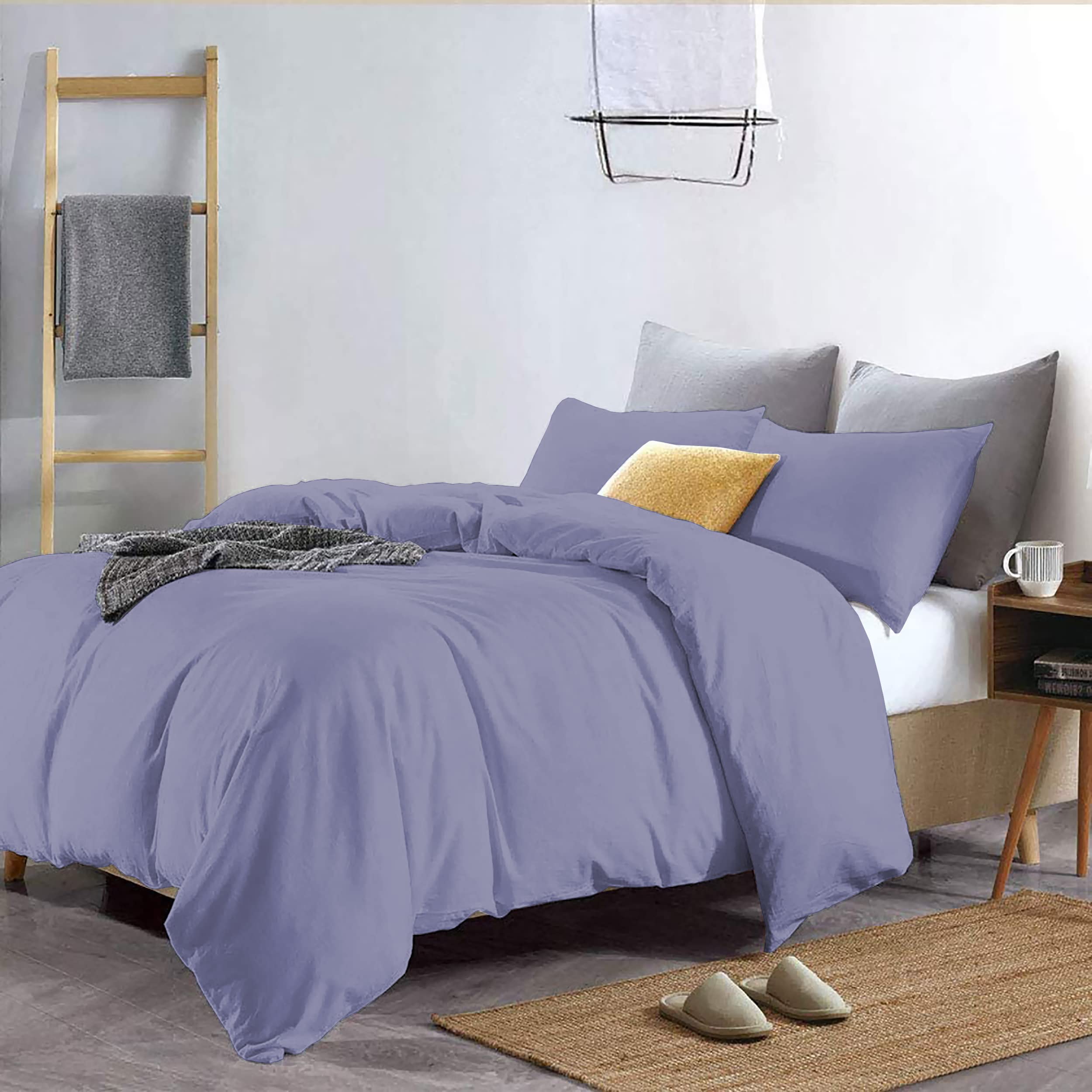 Duvet Covers - 100% Microfiber, 3-Piece Duvet Cover Set, Ultra Soft with Zipper Closure Duvet Cover (61X91 Inches) and 2 Pillow Cover (18X28 Inches) - Single Size/Medium Blue-image-47