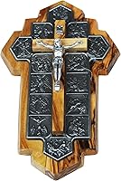 Vista 6 de Cruz de madera de olivo de Belén con un certificado y una tarjeta con una Oración al Señor