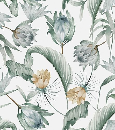 GloryTik Papel tapiz floral de hojas verdes de 16.14 x 78.7 pulgadas, papel de contacto verde y dorado, papel tapiz autoadhesivo extraĂble, GloryTik Papel tapiz floral de hojas verdes de 16.14 x 78.7 pulgadas, papel de contacto verde y dorado, papel tapiz autoadhesivo extraĂble,