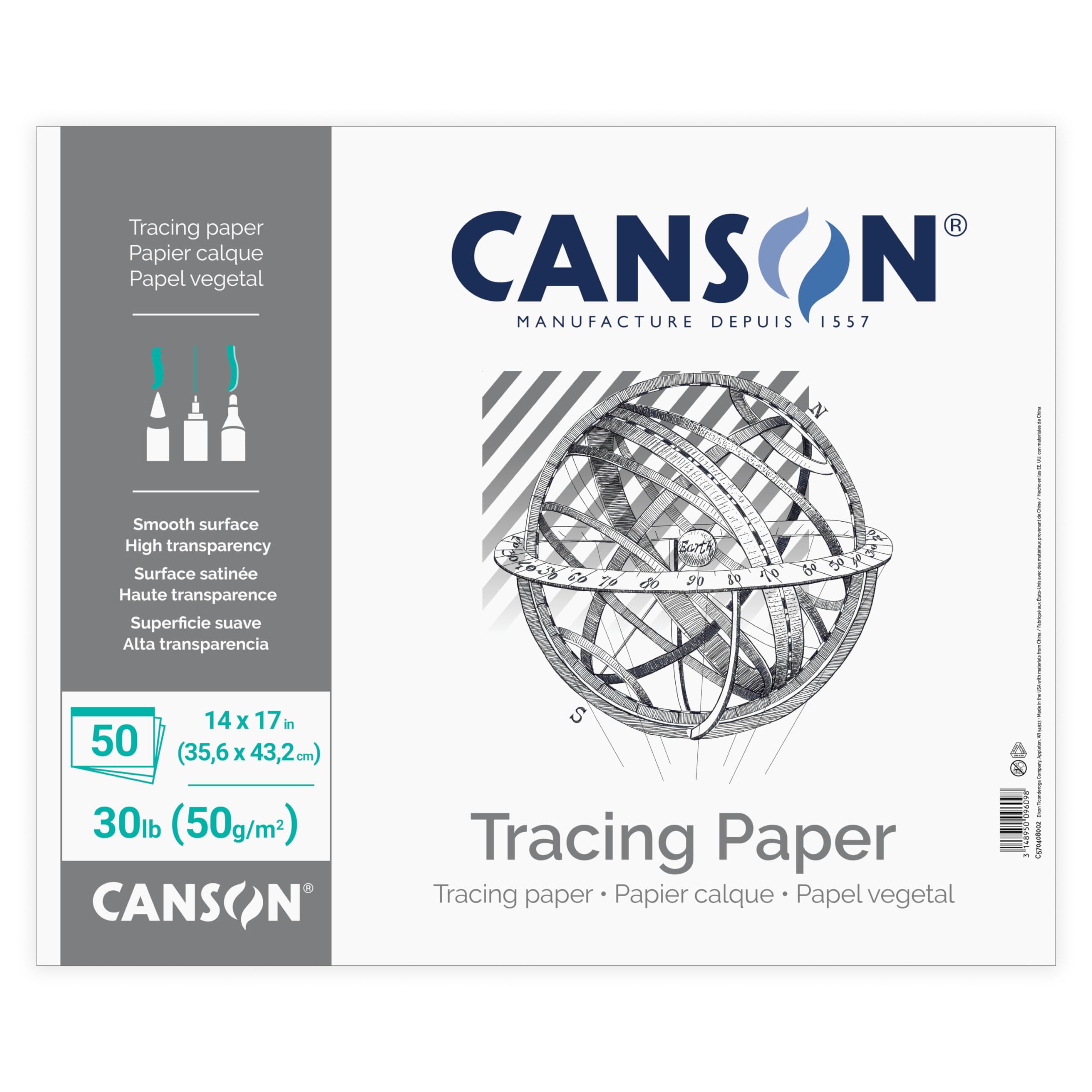 Canson Artist Series Paper Tracing Pad, White