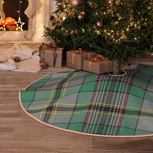Falda de árbol de Navidad, diseño rústico de tartán de Clan Craig, decoración festiva para fiesta de Navidad y Año Nuevo, 36 pulgadas