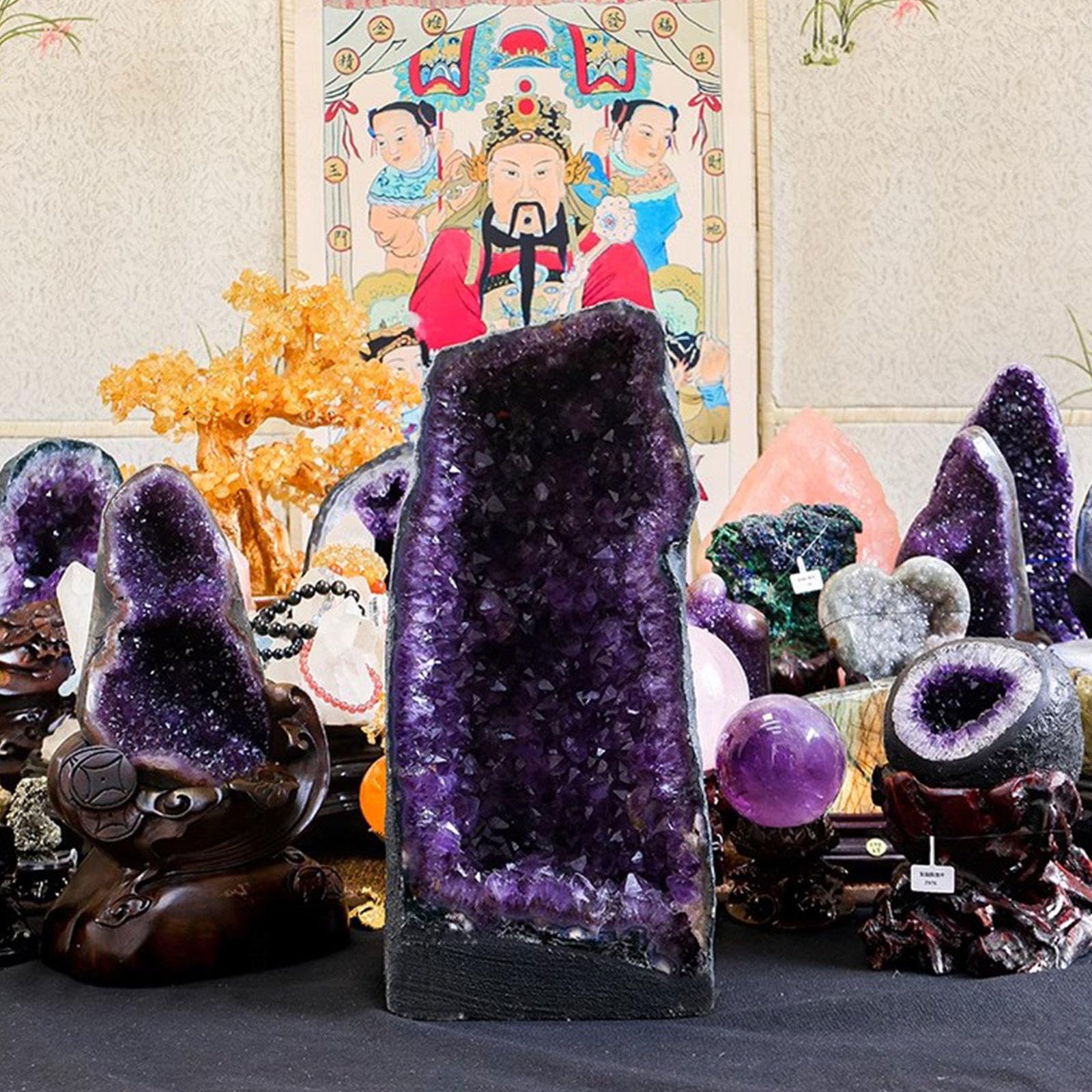 Amazon.co.jp: アメジストの結晶ジオードの洞窟と治癒の石 - 天然