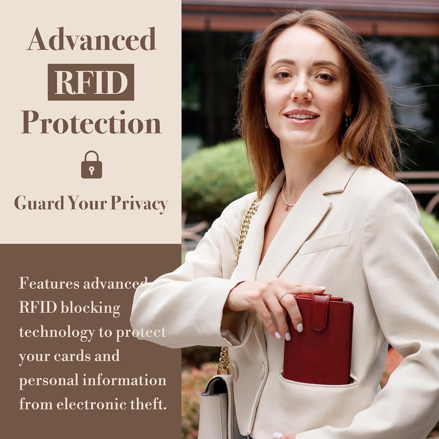 Huztencor RFID Wallet Women Large Size Bifold Multi Card Wallet Case with Zipper Pocke Credit Card Holder for Women | Credit Card Holder, RFID Blocking - Image 6