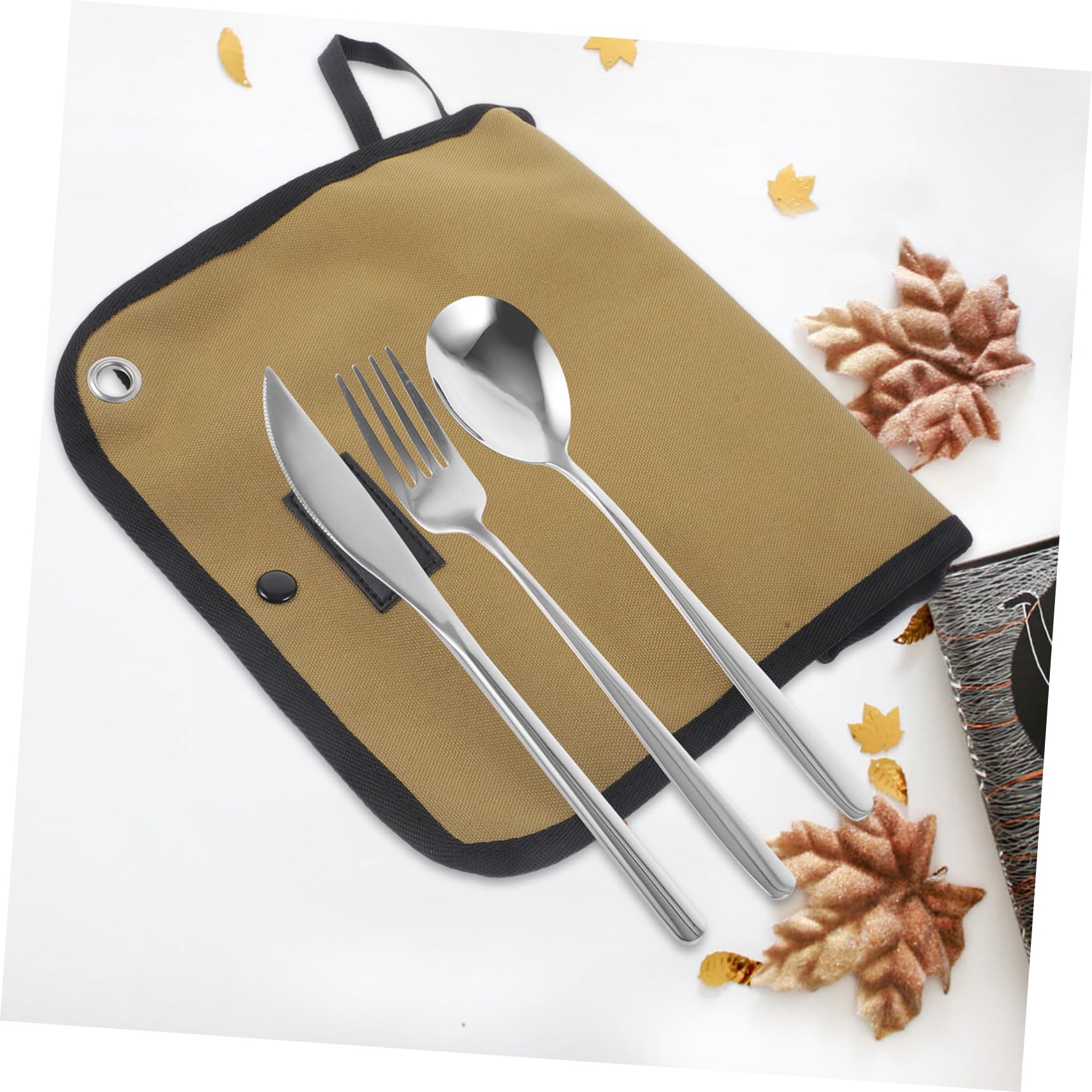 Ensemble de Vaisselle de Camping Portable 1 Set Pochette Roulée