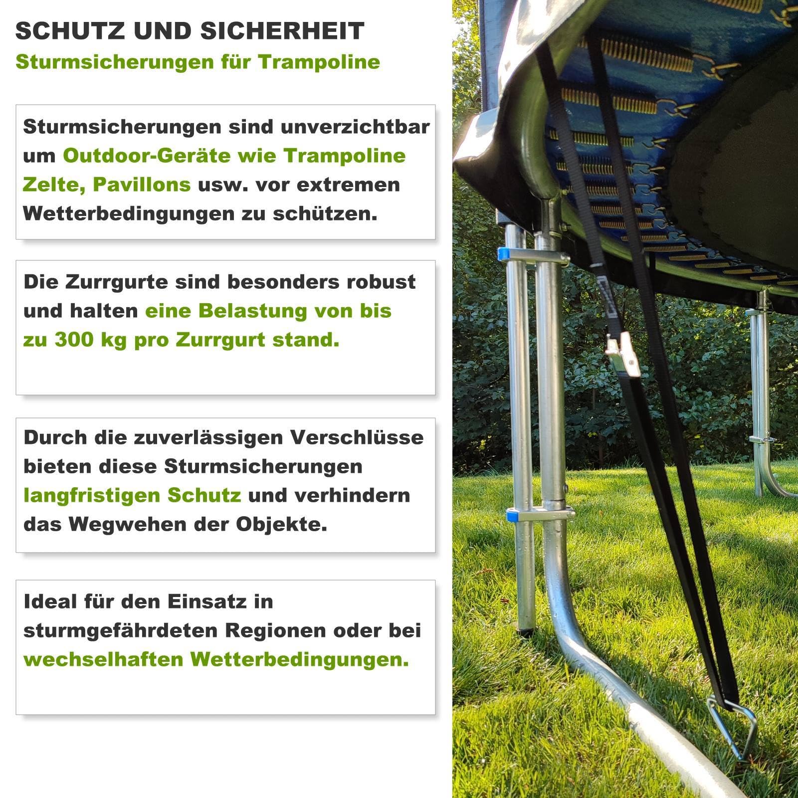 Sturmsicherung (SL) für Trampoline Befestigung Boden Sturmanker Trampolin Sturmhaken Bodenanker Sturmsicherung Vorzelt Sturmsicherung Gartenhaus 