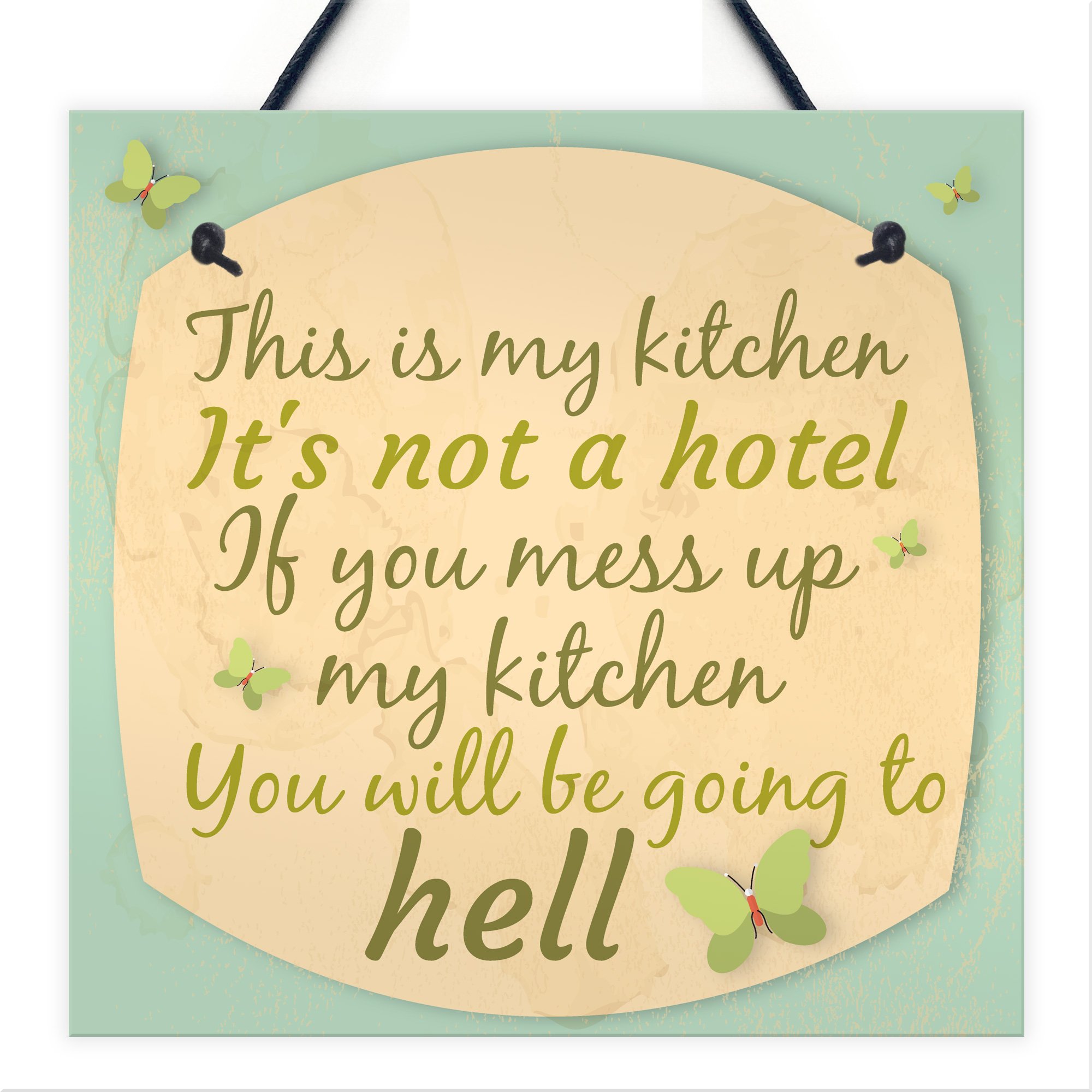 Red Ocean Shabby Chic Humorous This Is My Kitchen Plaque Kitchen Sign Vintage/Retro Wall Gifts